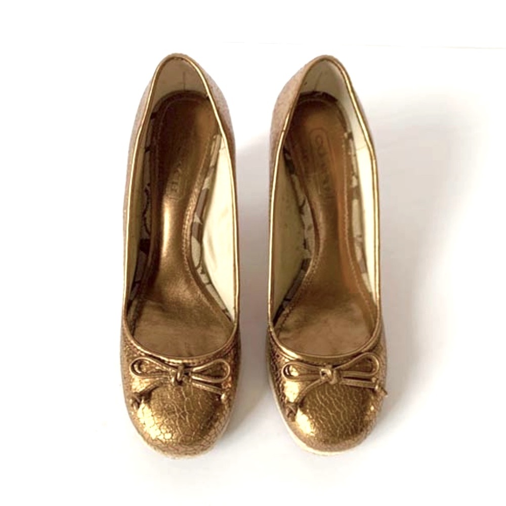 COACH METALLIC ESPADRILLE WEDGE